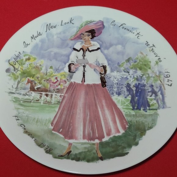 VTG 1978 D’Arceau Limoges Collectors Plate Sophie La Mode New Look La Feminite Z - Picture 6 of 10